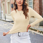 Zeagoo Women Y2K Crewneck Long Sleeve Slim Fit T-Shirt