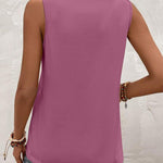 Zeagoo Summer Tank Top for Women Pleated High Neck Tops