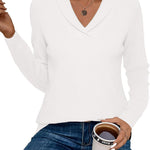 Zeagoo Sweaters for Women Long Sleeve Shirts V Neck Knit Pullover