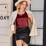 Zeagoo Satin Top Women's Elegant Silk Top Basic Blouse (DE Only)
