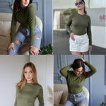 Zeagoo Women's Basic T-Shirt Long Sleeve Y2K Crop Tops (DE Only)