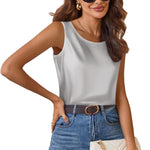 Zeagoo Satin Top Women's Elegant Silk Top Basic Blouse (DE Only)
