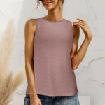Zeagoo Sleeveless Eyelet Shirts High Neck Top