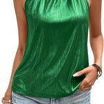 Zeagoo Glitter Tops Women's Halterneck Party Sequin Top (DE Only)
