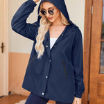Zeagoo Rain Jacket Women Lightweight Waterproof Hooded Zip Raincoat