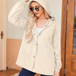 Zeagoo Rain Jacket Women Lightweight Waterproof Hooded Zip Raincoat