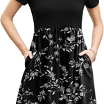 Zeagoo Summer Dress Women's Dresses Short Sleeve Dress (DE Only)