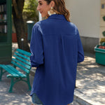 Zeagoo Linen Button Down Shirts  Long Sleeve Cotton Gauze Tops