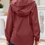 Zeagoo Rain Jacket Women Lightweight Waterproof Hooded Zip Raincoat