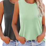 Zeagoo Floral Print Sleeveless T Shirts Loose Fit Summer Tunic Blouse