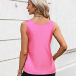 Zeagoo Silk Satin Tank Tops Scoop Neck Sleeveless Tops