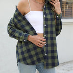 Zeagoo Flannel Shirt Women Button Down Long Sleeve Plaid Shirts