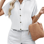 Zeagoo Short Sleeve Casual Roll-Up Cuffed Tops