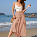 Zeagoo Skirt Long Elegant Skirts High Waist Maxi Skirt (DE Only)