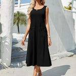 Zeagoo Floral Beach Sundress Casual A-Line Midi Tank Dresses