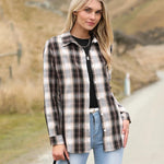 Zeagoo Flannel Shirt Women Button Down Long Sleeve Plaid Shirts