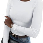 Zeagoo Damen Langarm T-Shirt Basic Slim Fit Tops (DE Only)