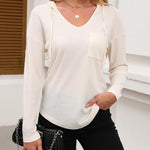 Zeagoo Women's Hoodie Long Sleeve V Neck Pullover Tops (DE Only)