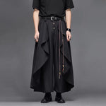 Japanese Retro Faux Two-piece Wide-leg Cropped Trousers