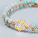 Buddha Stones Amazonite Beads Lotus Flower Balance Weave Bracelet (Extra 30% Off | USE CODE: FS30)
