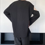 Shoulder Cutout Hem Split Bottom Shirt