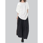 Women's Asymmetric Wide-Leg Elastic Waist Pants Culottes