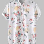 Men's Floral Print Casual Short Sleeve Shirt