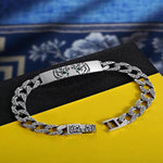 Buddha Stones Tiger Tang Dynasty Flower Design Copper Luck Chain Bracelet