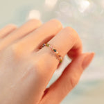Buddha Stones Natural Tourmaline Positive Love Ring