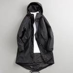 Retro Loose-fitting Mid-length Hooded Trench Coat