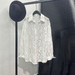 Lace Cut-out Long-sleeve Shirt