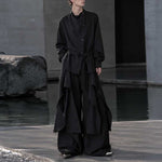Irregular Slanted Placket Shirt and Trousers Two-piece set