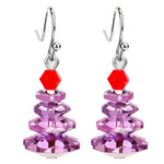 Buddha Stones Various Crystals Christmas Tree Amethyst Peace Healing Drop Earrings
