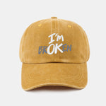 I'm Broken Print Washed Baseball Cap