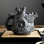 Buddha Stones Vintage Dragon Phoenix Ceramic Teapot