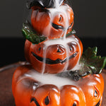 Buddha Stones Halloween Pumpkins Ghost Resin Backflow Smoke Fountain Incense Burner Decoration