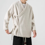 Thickened Diagonal-front Loose-fitting Belted Jacket