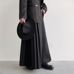Dark A-Line Pleated Culottes Hakama Pants
