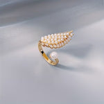 Angelic Pearl Wing Ring