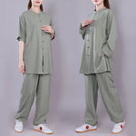 Buddha Stones Tai Chi Qigong Meditation Prayer Spiritual Zen Practice Unisex Cotton Linen Clothing Set