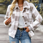 Zeagoo Double Sided Fleece Long Sleeve Plaid Jacket
