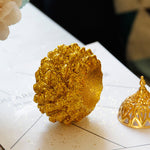 Buddha Stones Gold Pine Cone Pattern Spiritual Rituals Mini Incense Burner Home Tabletop Decor
