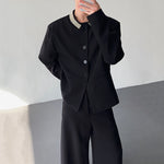 Inlaid Crystals Padded Shoulder Suit Jacket