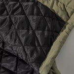 Color-blocked Crew Neck Quilted Cotton Coat