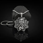 Buddha Stones Pure Tin Ganesh Ganpati Elephant Protection Amulet Necklace Pendant