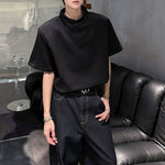 Loose Solid Color Padded Shoulder T-shirt