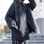 Retro Quilted Diamond Pattern Jacket