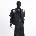Spray-painted Beading Cropped Jacket