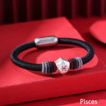 Buddha Stones 999 Sterling Silver 12 Constellations of the Zodiac Blessing Handmade String Bracelet (Extra 35% Off | USE CODE: FS35)