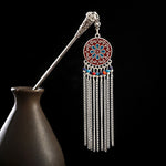 Buddha Stones Water Drop Lily of the Valley Flowers Tassels Confidence Hairpin